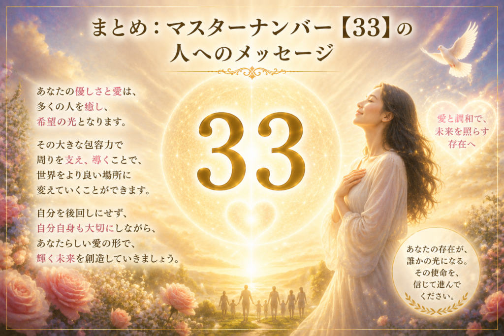 マスターナンバー【33】の人へのメッセージ