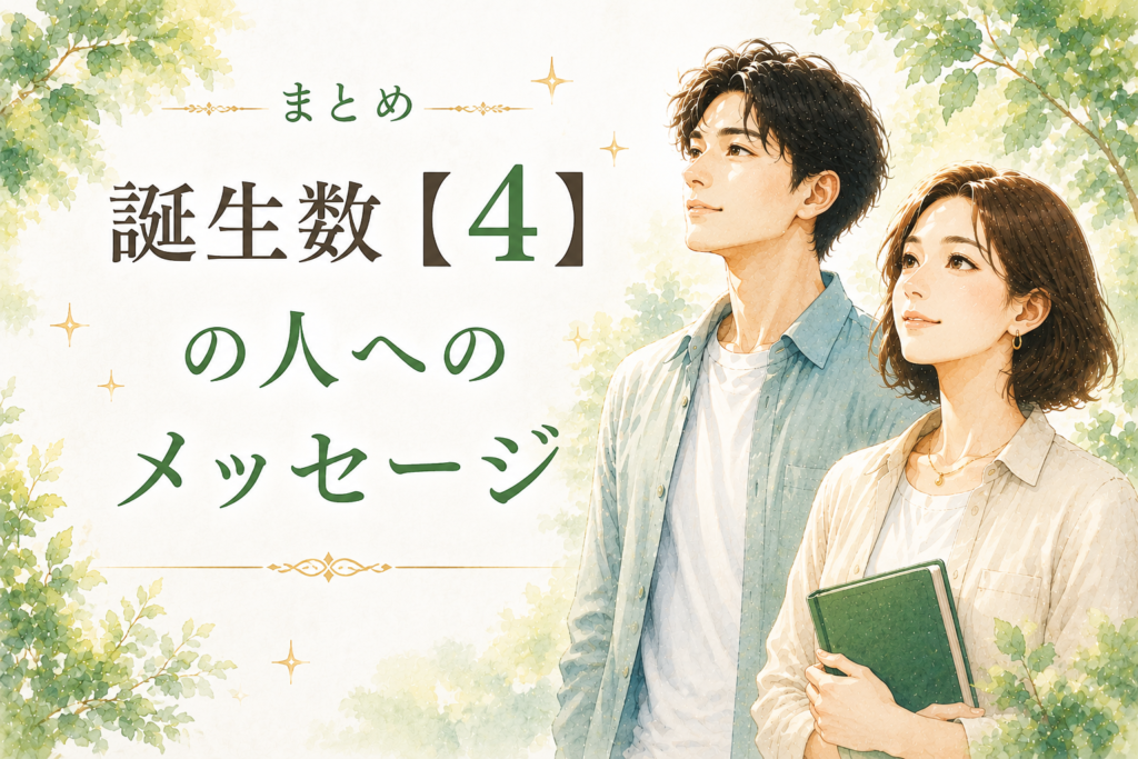 まとめ：誕生数【4】の人へのメッセージ