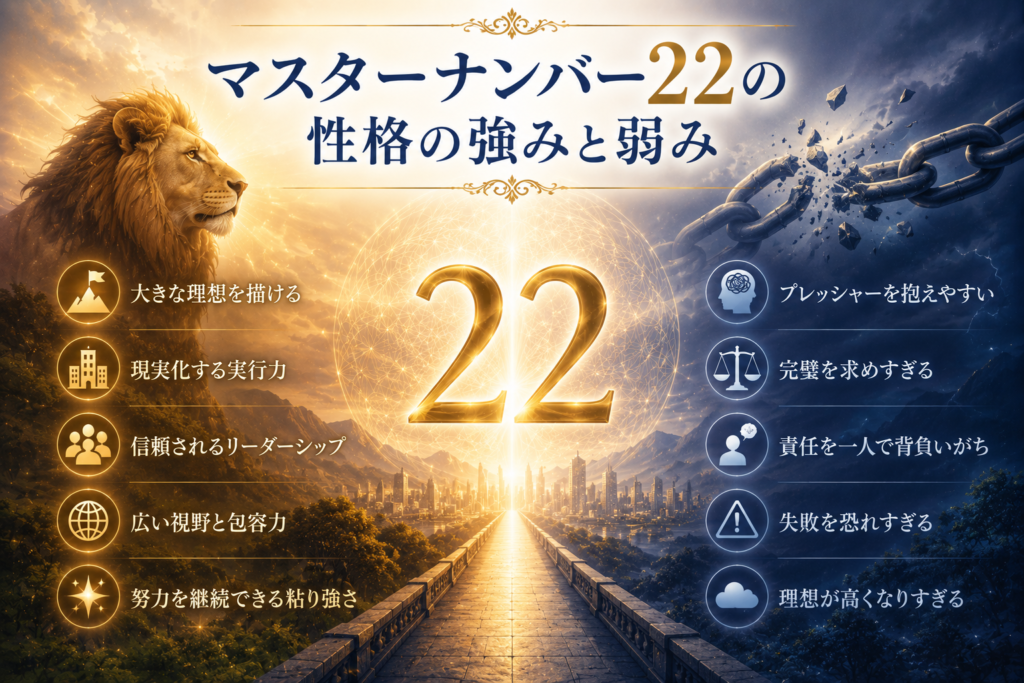 マスターナンバー【22】の性格の強みと弱み