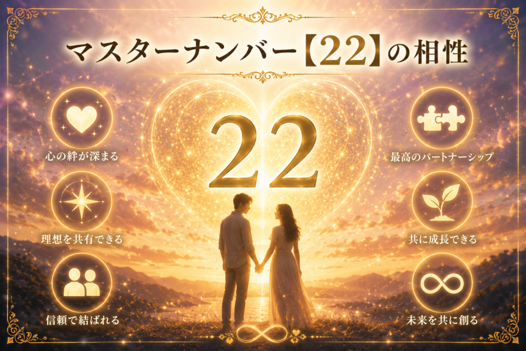 マスターナンバー【22】と良い相性、いまいちな相性
