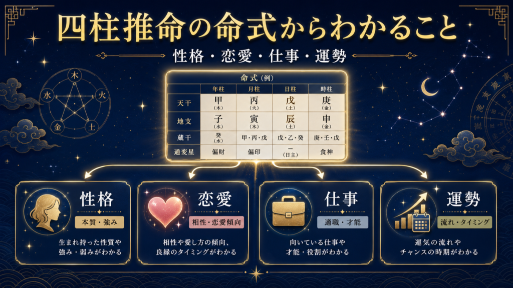 四柱推命の命式からわかること｜性格・恋愛・仕事・運勢