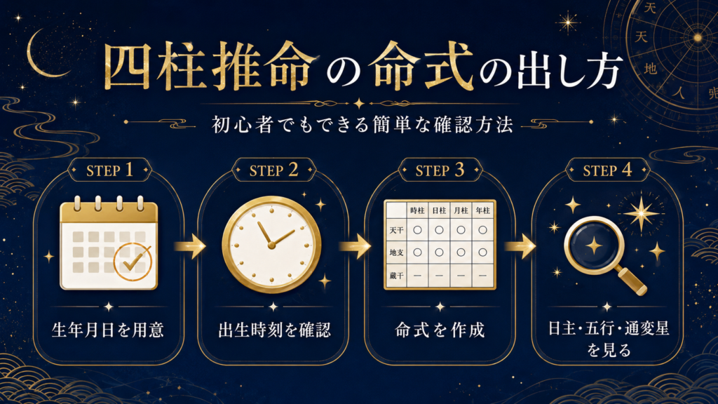 四柱推命の命式の出し方｜初心者でもできる簡単な確認方法
