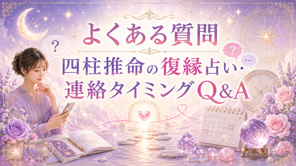 四柱推命の復縁占い・連絡タイミングQ&A