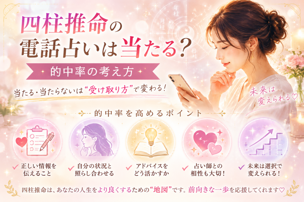 四柱推命の電話占いは当たる？的中率の考え方