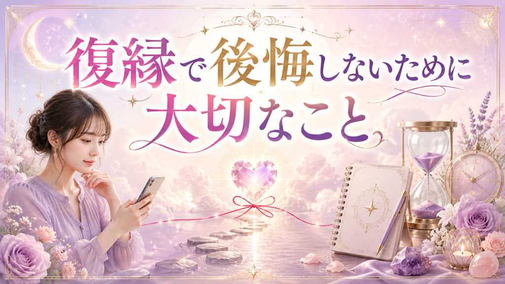 復縁で後悔しないために大切なこと
