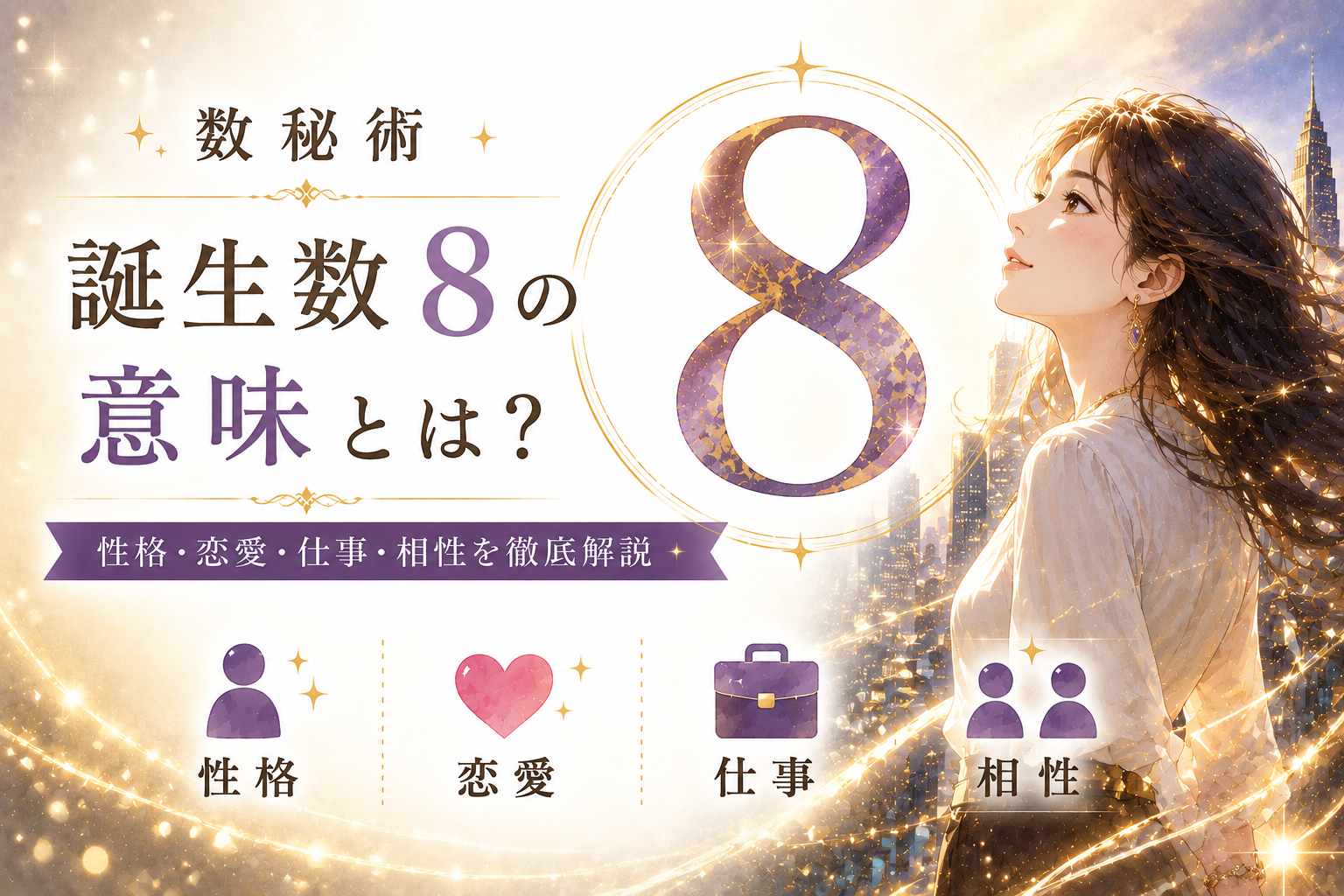 数秘術 誕生数【8】の意味とは？性格・恋愛・仕事・相性を徹底解説