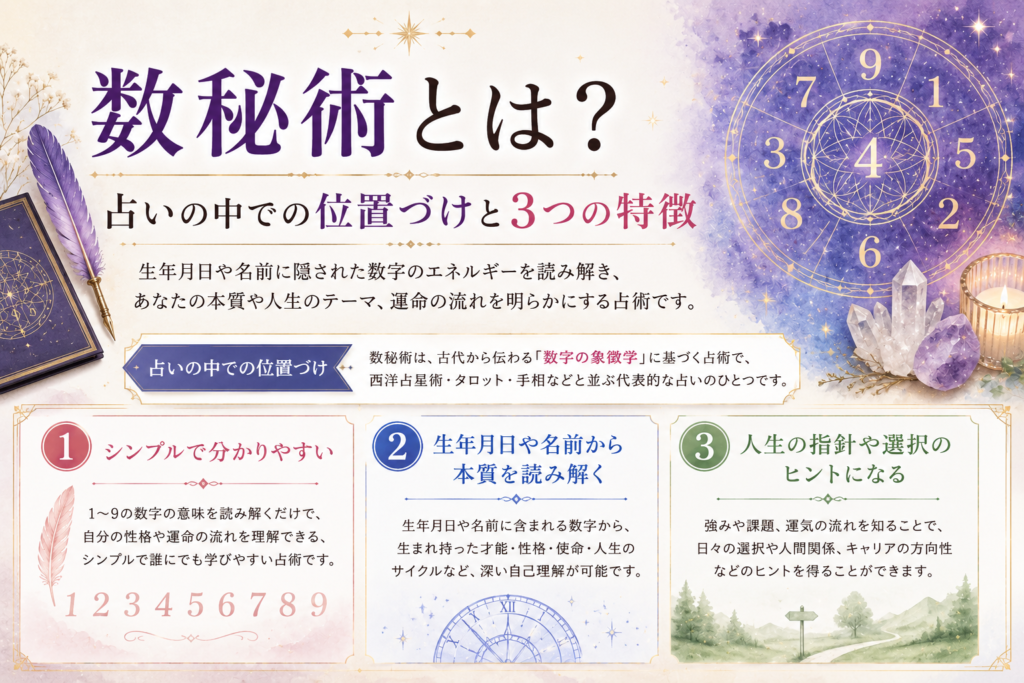 数秘術とは？占いの中での位置づけと3つの特徴