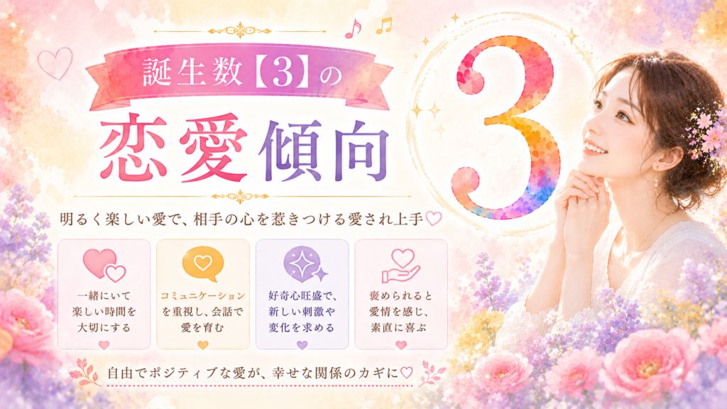 誕生数【3】の恋愛傾向
