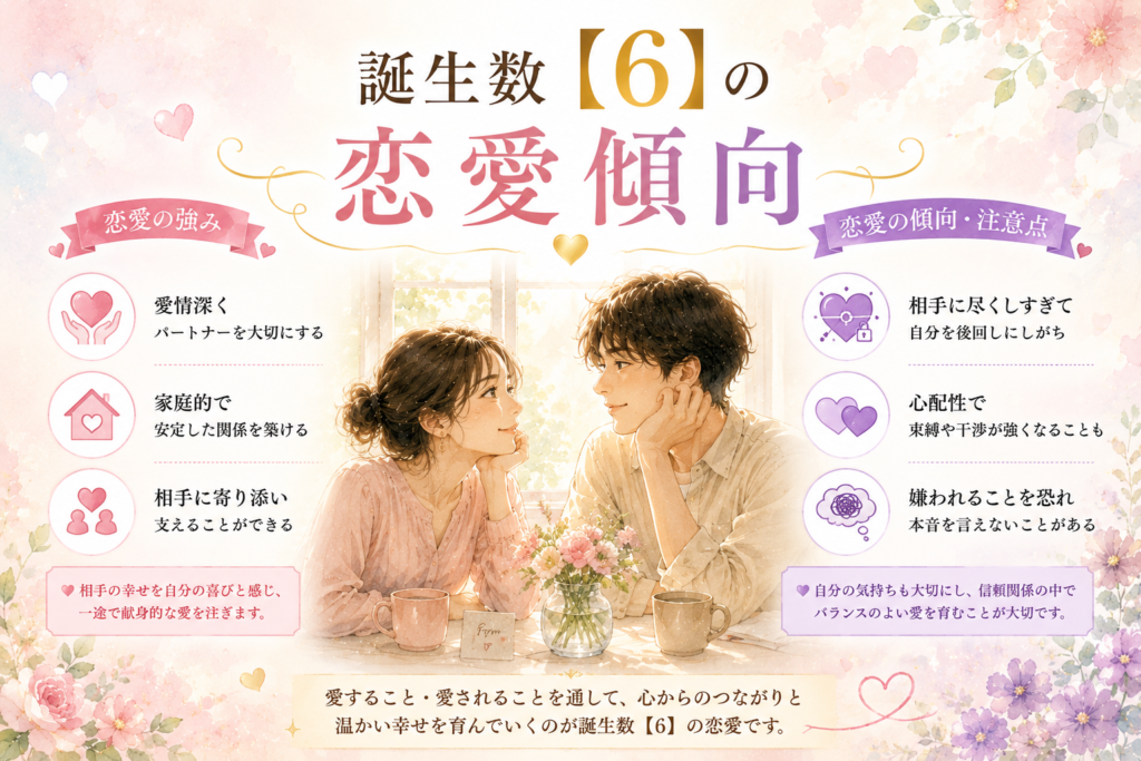 誕生数【6】の恋愛傾向