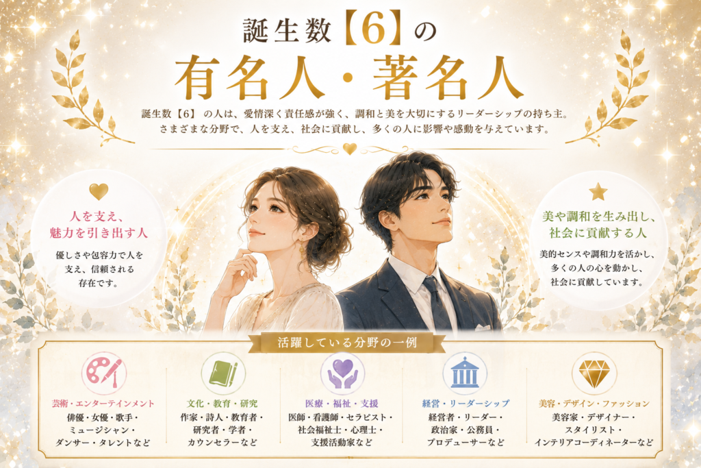 誕生数【6】の有名人・著名人