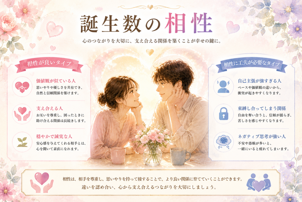 誕生数【6】と良い相性、いまいちな相性