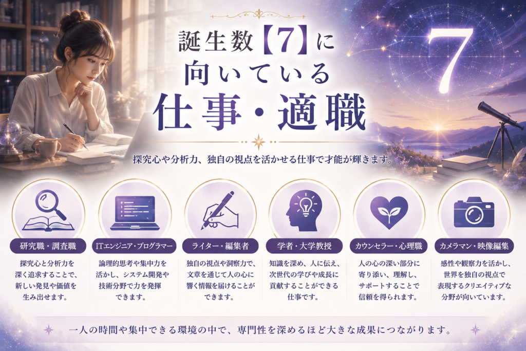 誕生数【7】に向いている仕事・適職