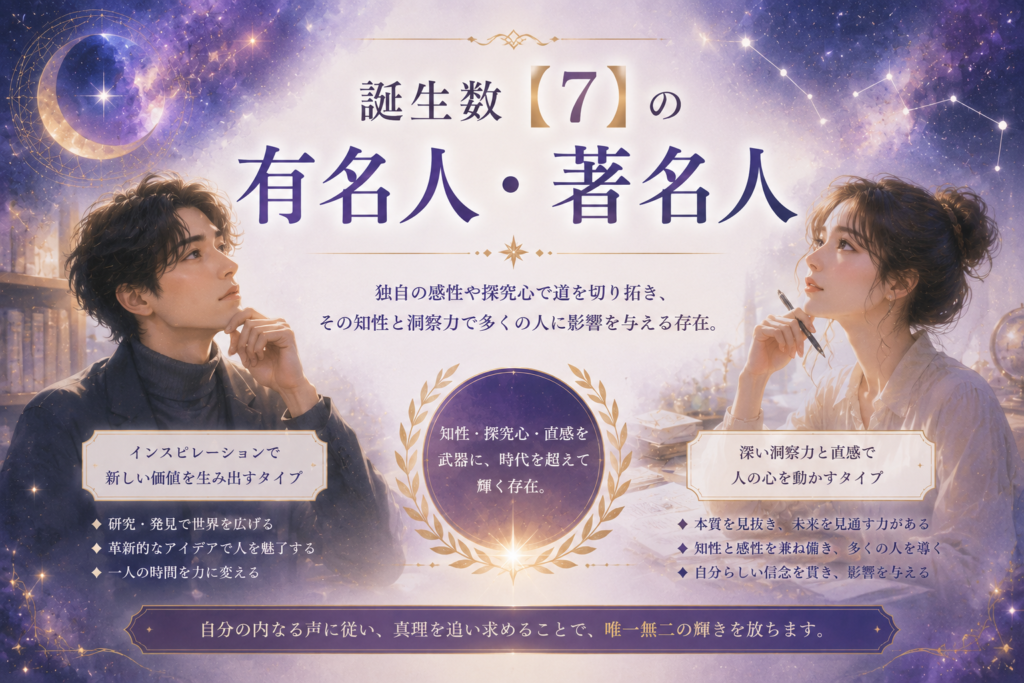 誕生数【7】の有名人・著名人