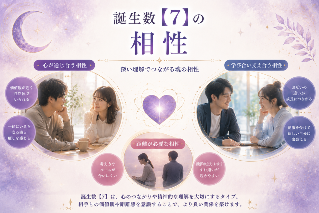 誕生数【7】と良い相性、いまいちな相性