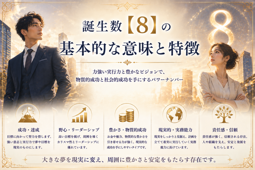 誕生数【8】の基本的な意味と特徴