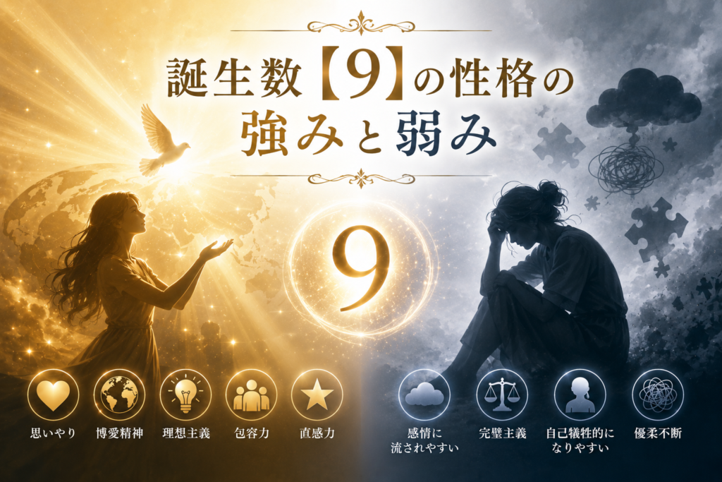 誕生数【9】の性格の強みと弱み